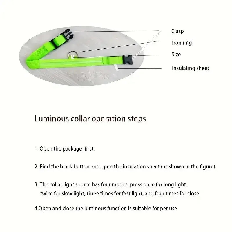 LED Dog Collar & Leash – Night Safety Light