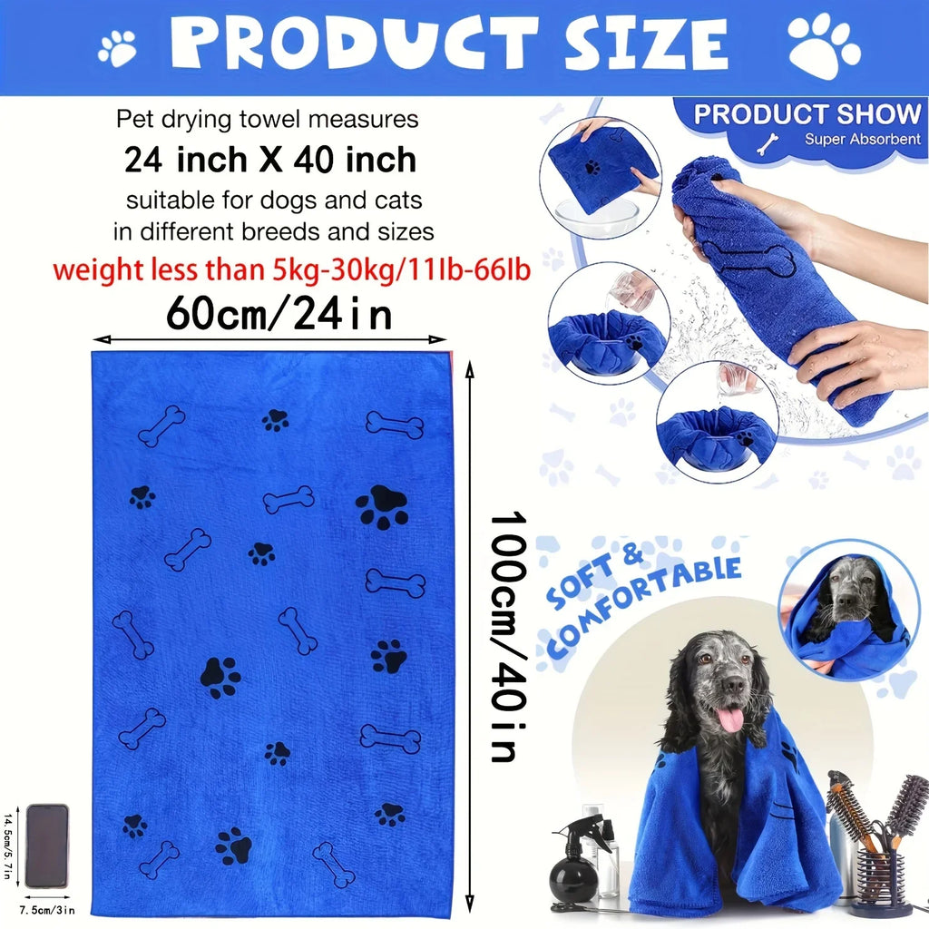 Quick-Dry Microfiber Pet Towel – Soft & Absorbent